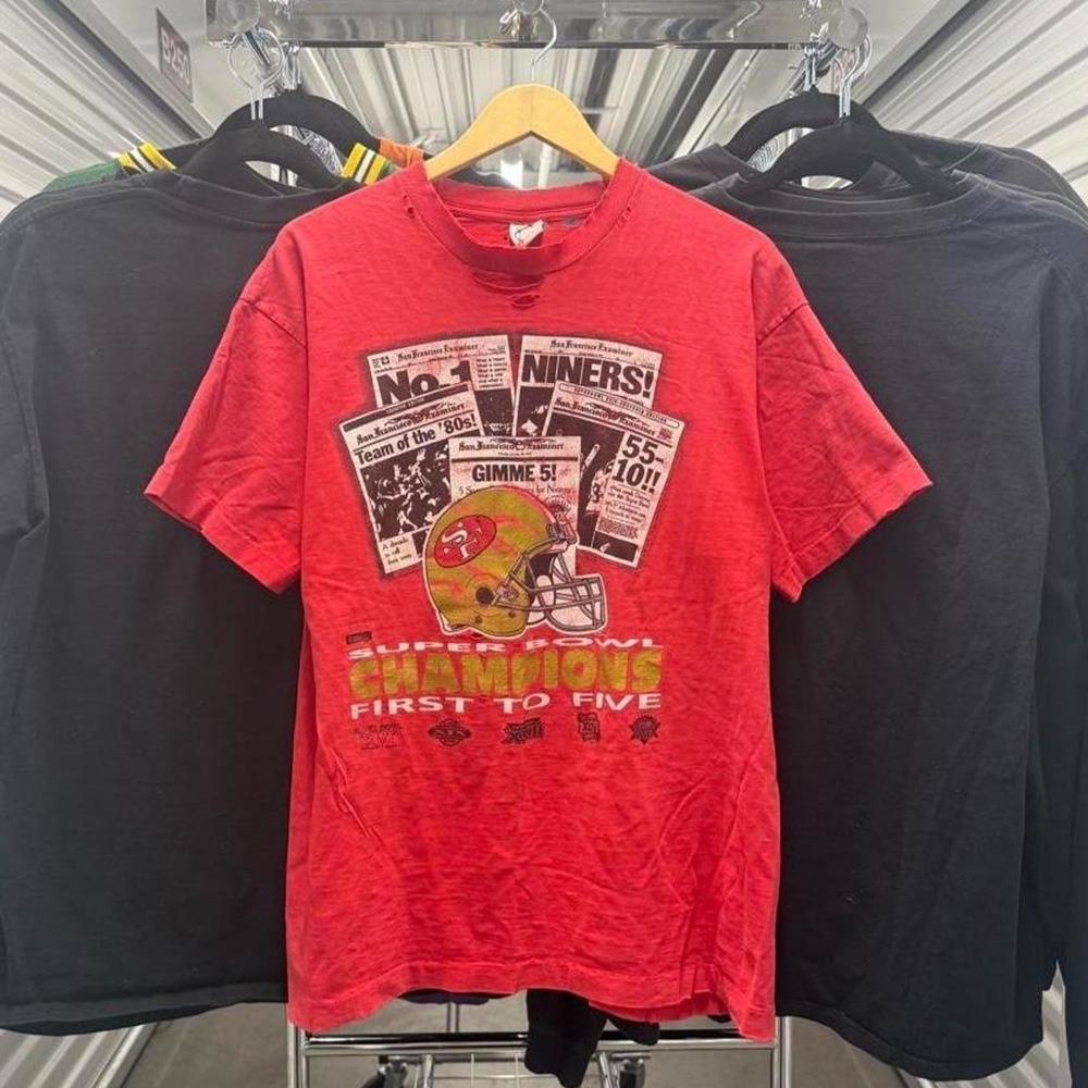 Crazy Vintage 90's Distressed San Francisco 49ers Champion Fruit of The Loom Tee